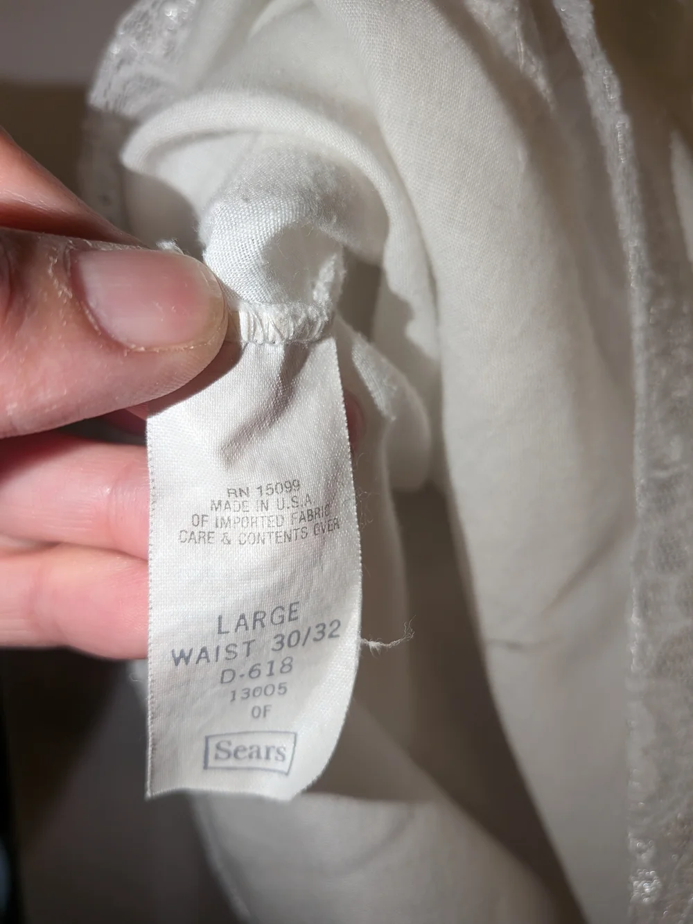 Vintage Sears White Lace-Trim Polycotton Slip Skirt